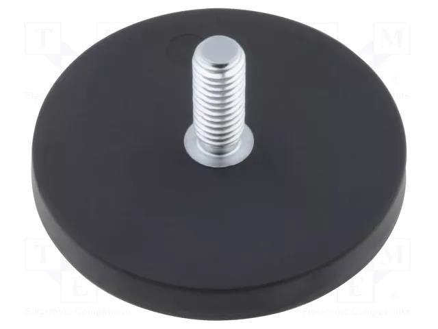 Magnet: permanent; neodymium; 85N; Ø: 43mm; H: 6mm; Ext.thread: M6 ELESA+GANTER GN51.3-ND-43