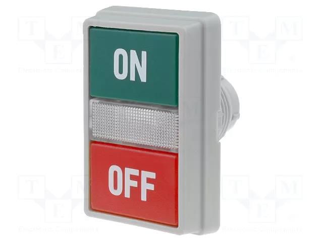Switch: push-button; 22mm ELTRONIKA T2ITL-W