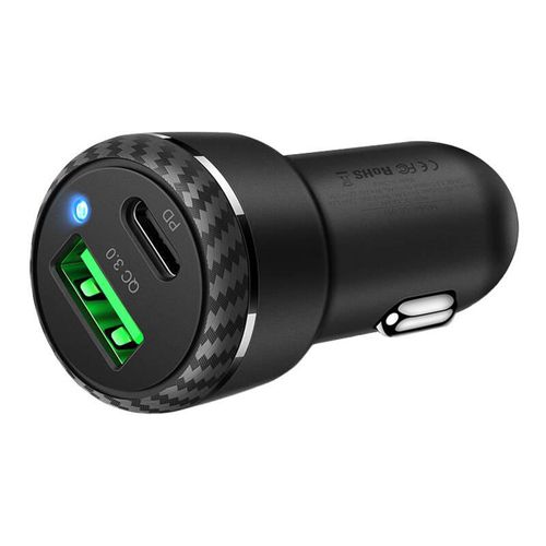 Mcdodo CC-5970 car charger, USB + USB-C 38W (black), Mcdodo CC-5970