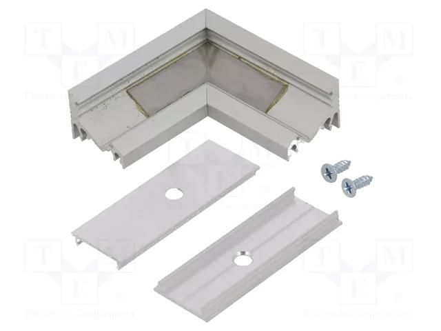 Connector 90°; natural; aluminium; CORNER10 TOPMET TOP-83110020
