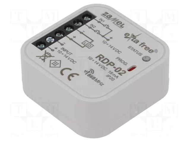 LED controller; flush mount; 10÷14VDC; NO x2; IP20; EXTA FREE ZAMEL RDP-02