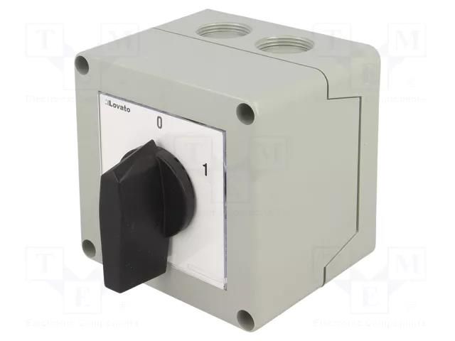 Switch: cam switch; Stabl.pos: 2; 16A; 0-1; in housing; Poles: 3 LOVATO ELECTRIC GX1610P