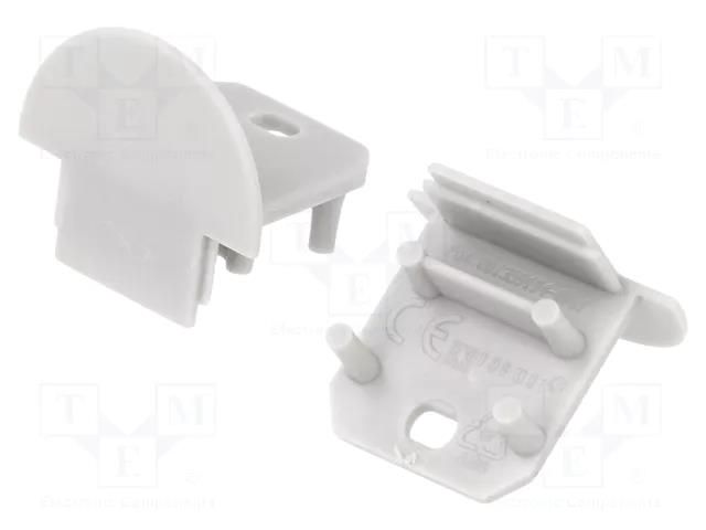 Cap for LED profiles; grey; 2pcs; ABS; DEEP10 TOPMET TOP-96090022