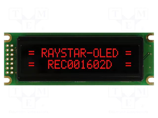 Display: OLED; alphanumeric; 16x2; Dim: 85x30x10mm; red; PIN: 14 RAYSTAR OPTRONICS REC001602DRPP5N01