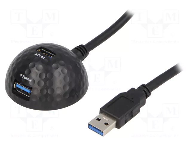 Cable; USB 3.0; USB A socket,USB A plug; 1.5m; black; PVC; 5Gbps GOOBAY USB3.0-DOCK