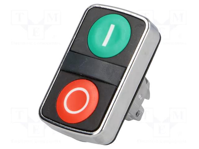 Switch: double; 22mm; Stabl.pos: 1; green/red; none; IP66; flat SCHNEIDER ELECTRIC ZB4BA7341