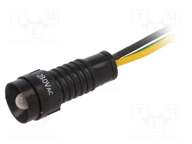 Indicator: LED; recessed; yellow/green; 230VAC; Ø11mm; IP40; cables POLAM-ELTA LGY-D5-230ACWK