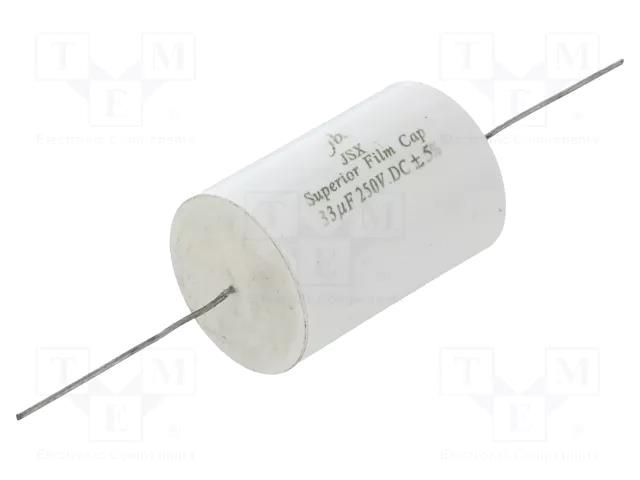 Capacitor: polypropylene; 33uF; 250VDC; ±5%; Ø36.5x56mm; -55÷85°C Jb Capacitors JSX-33U/250