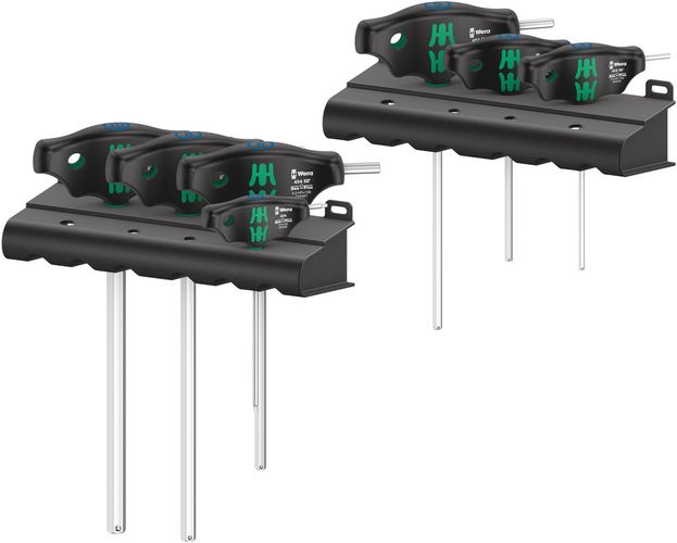 454/7 HF Set 1 screwdriver set T-handle screwdrivers Hex-Plus with holding function, 1 x 2.5x100; 1 x 3x100; 1 x 4x100; 1 x 5x150; 1 x 6x150; 1 x 8x200; 1 x 10x200; 2 x 190.0x50,0, Wera 05023450001