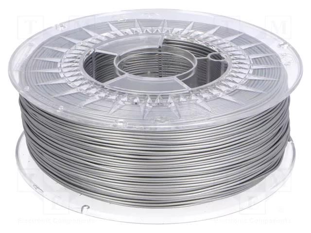Filament: PLA; 1.75mm; silver; 195°C; 1kg DEVIL DESIGN DEV-PLA-1.75-SIL