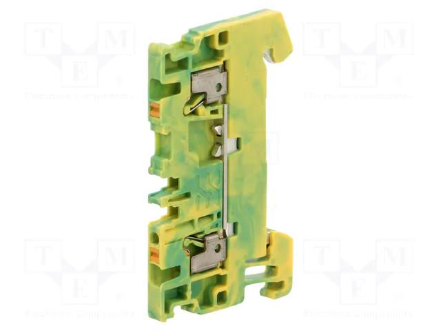 Splice terminal: rail; spring clamp; yellow-green; wemid; 1.5mm2 WEIDMÜLLER A2C1.5PE