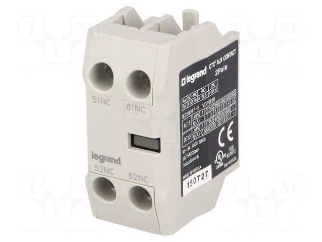 Auxiliary contacts; Leads: screw terminals; front; CTX3 LEGRAND 416852