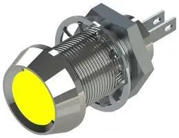 LED PANEL INDICATOR, YEL, 12.7MM, 28VDC 512-521-23