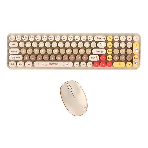 MOFII Baby Bear Wireless Keyboard + Mouse Set (beige), MOFII SMK-682M8AG Beige