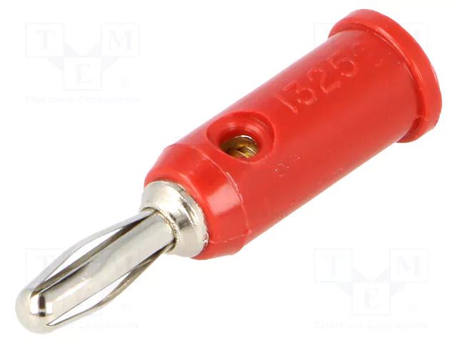 Connector: 4mm banana; plug; 5A; 5kV; red; Max.wire diam: 3mm; 1325 POMONA POM-1325-2