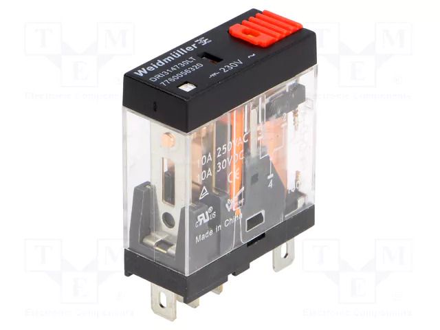 Relay: electromagnetic; SPDT; Ucoil: 230VAC; Icontacts max: 10A WEIDMÜLLER DRI314730LT