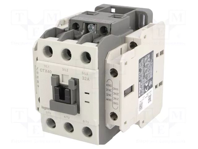 Contactor: 3-pole; NO x3; Auxiliary contacts: NC x2,NO x2; 230VAC LEGRAND 416126