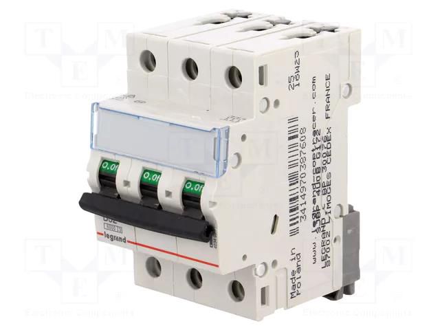 Circuit breaker; 400VAC; Inom: 32A; Poles: 3; Charact: B; 6kA; IP20 LEGRAND 403405