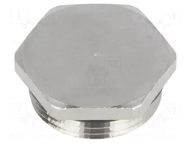 Protection cap; metal; Thread: PG16; Spanner: 24mm; with seal HARTING 09000005072