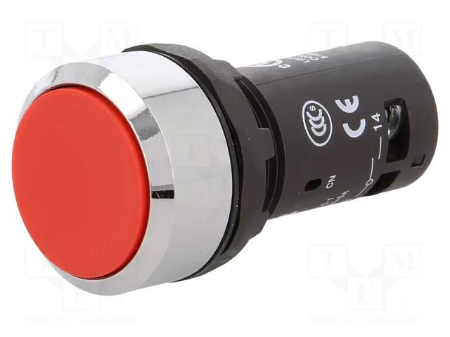 Switch: push-button; 22mm; Stabl.pos: 1; NO; red; none; 1A/240VAC ABB CP1-30R-10