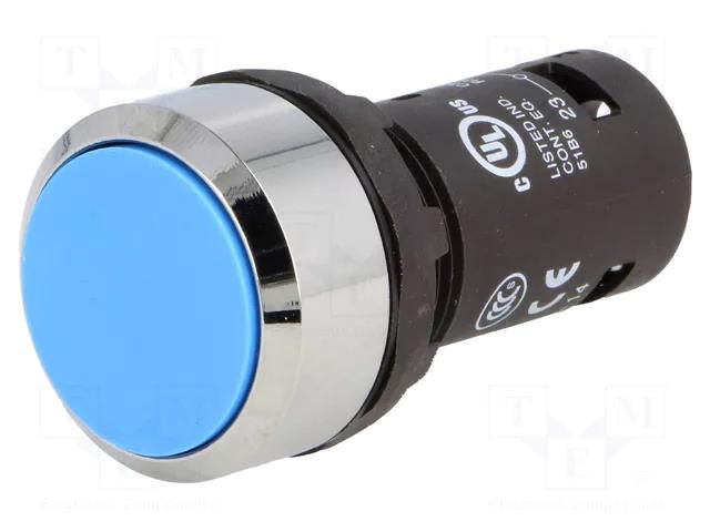 Switch: push-button; 22mm; Stabl.pos: 1; NO; blue; none; 1A/240VAC ABB CP1-30L-10