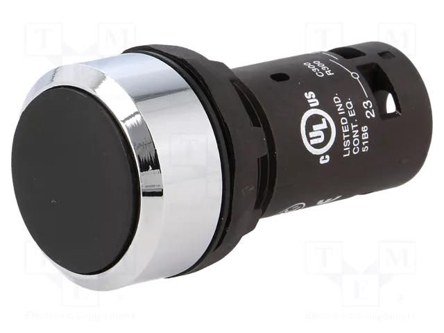 Switch: push-button; 22mm; Stabl.pos: 1; NO; black; none; 1A/240VAC ABB CP1-30B-10