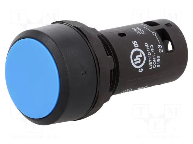 Switch: push-button; 22mm; Stabl.pos: 1; NO; blue; none; 1A/240VAC ABB CP1-10L-10
