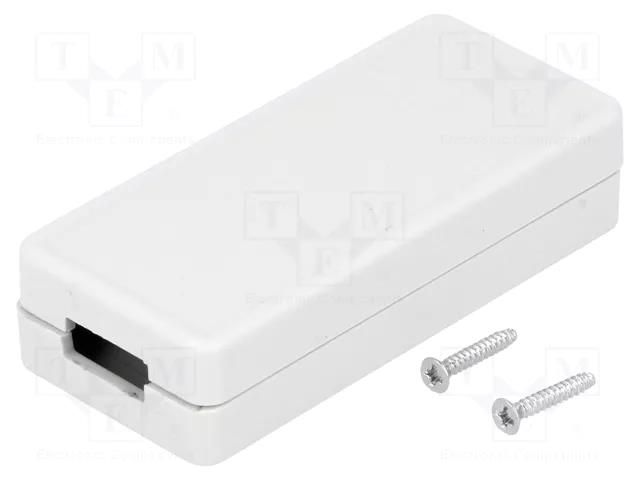 Enclosure: for USB; X: 30mm; Y: 65mm; Z: 15.5mm; ABS; grey HAMMOND HM-1551USB3GY