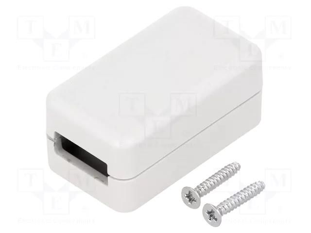 Enclosure: for USB; X: 20mm; Y: 35mm; Z: 15.5mm; ABS; grey HAMMOND HM-1551USB1GY