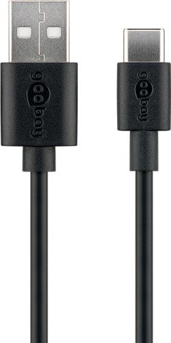 USB-C™ Charging and Sync Cable (USB-A > USB-C™), 1 m, black - suitable for devices with a USB-C™ port, black 45735