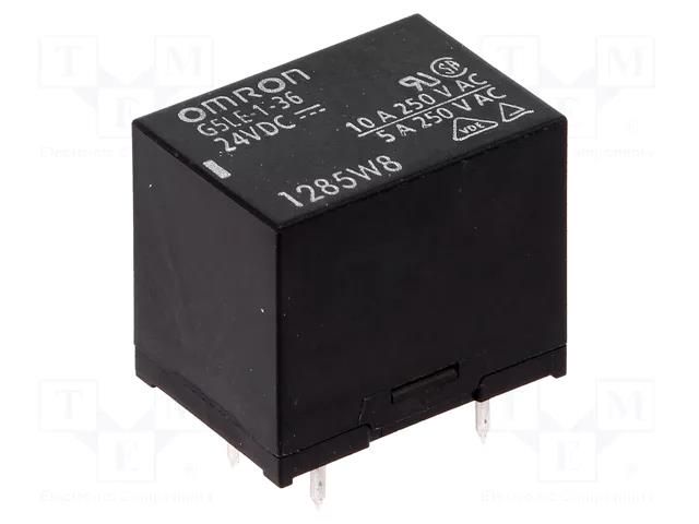 Relay: electromagnetic; SPDT; Ucoil: 24VDC; Icontacts max: 10A OMRON Electronic Components G5LE-1-36-24