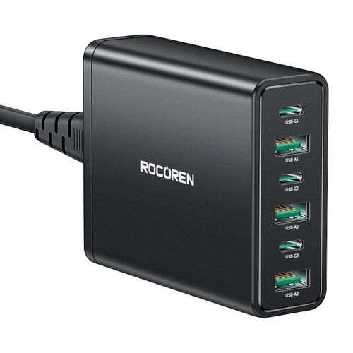 Rocoren power charger 3x USB-C, 3x USB-A, 60W (black), Rocoren RCCT3P3A-NLZA01