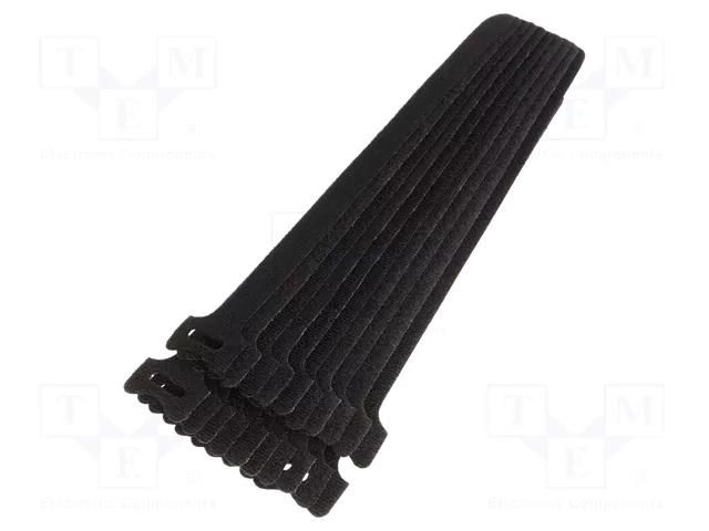 Hook and loop fastener; L: 240mm; W: 16mm; black; 20pcs; Ømax: 65mm KSS WIRING MGT-240/BK-SET