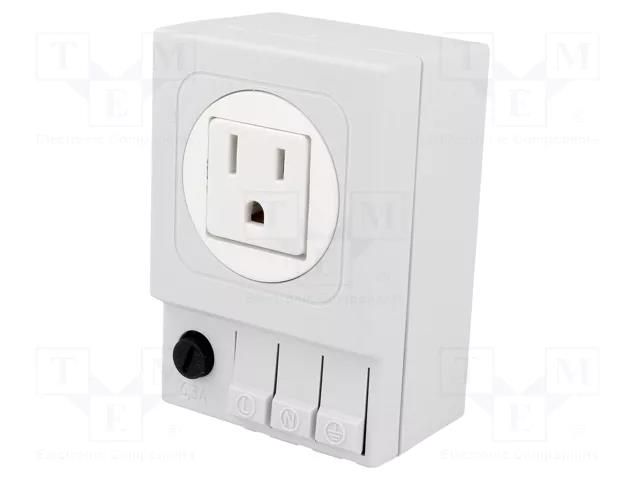 USA-type socket; 120VAC; 6.3A; IP20; for DIN rail mounting STEGO 03504.0-00