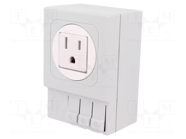 USA-type socket; 120VAC; 15A; IP20; for DIN rail mounting STEGO 03504.0-01