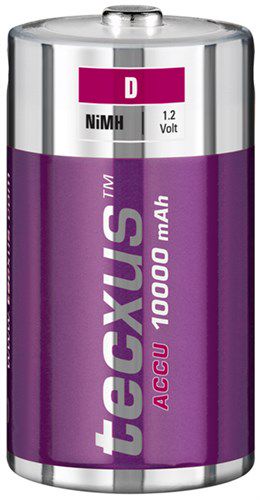 Rechargeable D (Mono)/HR20 Rechargeable - 10000 mAh, 10 pcs. in box, pink-silver - Nickel-metal hydride battery (NiMH), 1.2 V 45838