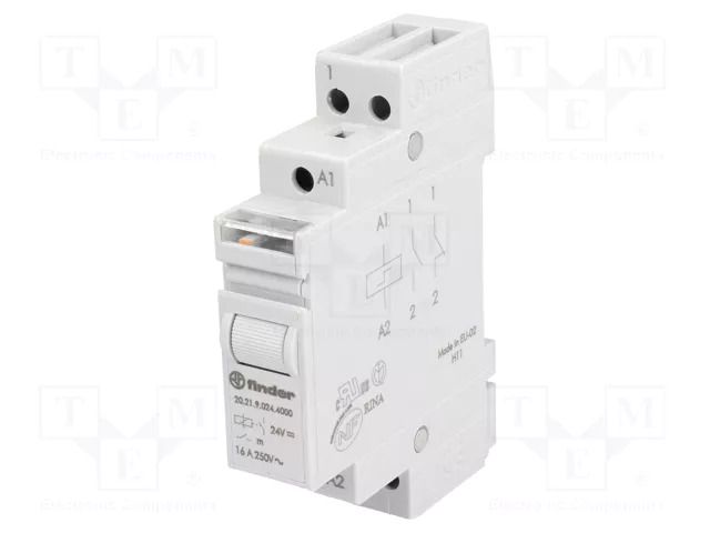 Relay: installation; bistable,impulse; NO; Ucoil: 24VDC; 20.21; 16A FINDER 20.21.9.024.4000