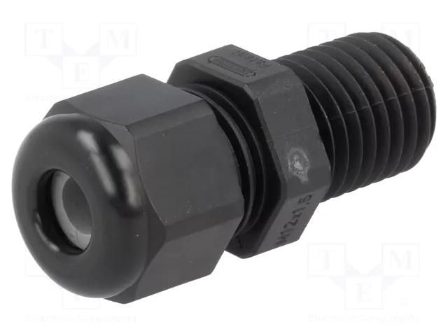 Cable gland; with long thread; M12; 1.5; IP68; polyamide; black HUMMEL HUMMEL-1209120131