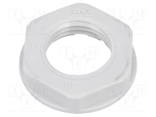 Nut; PG7; polyamide; 19mm; grey BM GROUP BM4807