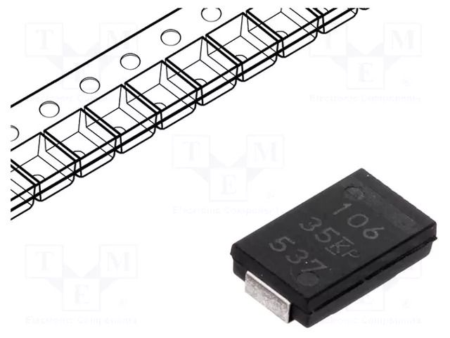 Capacitor: tantalum-polymer; low ESR; 33uF; 25VDC; D; 2917; SMD KEMET T598D336M025ATE060