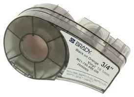 LABELING TAPE, 0.75INX21FT, BLACK/ORANGE M21-750-595-OR.