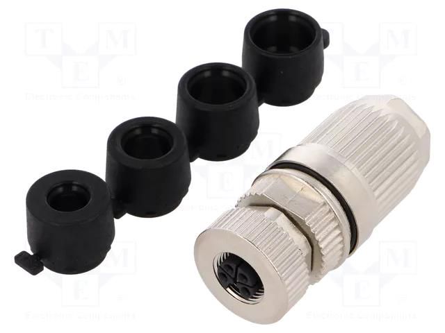 Connector: M12; plug; PIN: 5; female; L code-Power; for cable; IP67 HARTING 21038962505