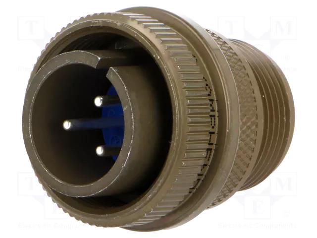 Connector: circular; plug; for cable; PIN: 3; male; soldering; 97 AMPHENOL 97-3106A-16S-5P