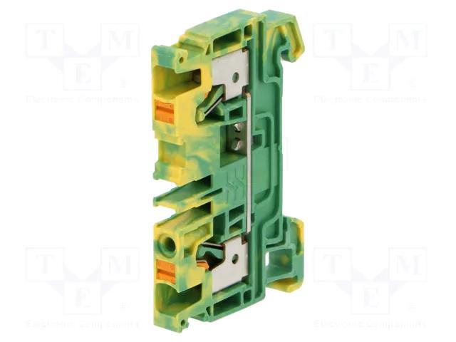 Splice terminal: rail; spring clamp; yellow-green; wemid; 4mm2 WEIDMÜLLER A2C4PE