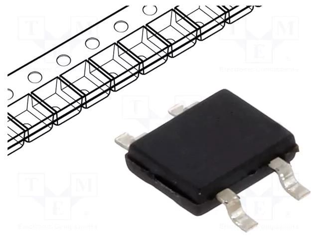 Bridge rectifier: single-phase; 160V; If: 0.8A; Ifsm: 40A; SMT DIOTEC SEMICONDUCTOR S80-DIO