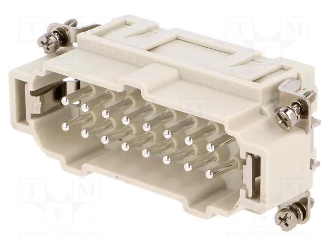 Connector: HDC; contact insert; male; GWconnect; PIN: 16; 16A; 500V MOLEX MX-93601-0261