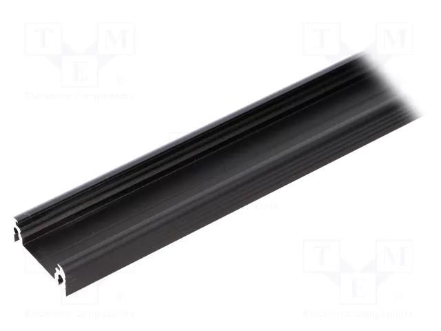 Profiles for LED modules; black; L: 2m; SURFACE14; aluminium TOPMET TOP-SURFACE14BK-2M