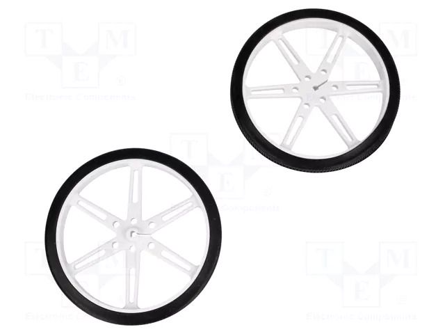 Wheel; white; Shaft: D spring; push-in; Ø: 80mm; Shaft dia: 3mm POLOLU POLOLU-1434