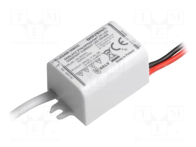 Power supply: switching; LED; 4W; 6÷11.4VDC; 350mA; 185÷265VAC GOVENA Z-LED-4W-350CC