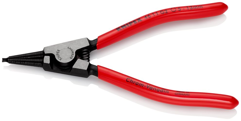 KNIPEX 46 11 G2 Circlip Pliers for grip rings on shafts plastic coated black atramentized 140 mm 46 11 G2 4003773031079
